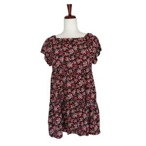 Natural Life‎ Women's Dress Size Medium Babydoll Floral Mini Square Neckline